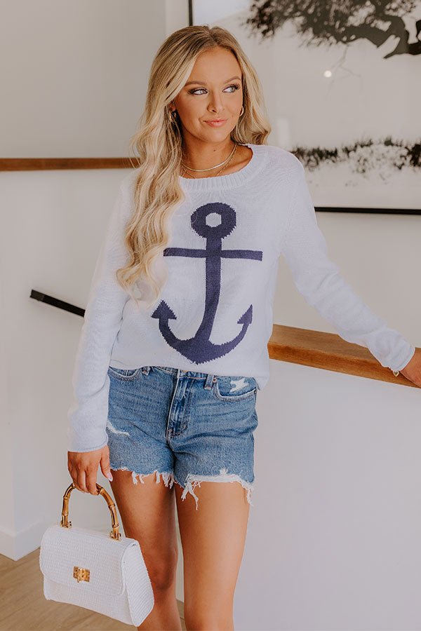 Impressions Sail Away Knit Sweater In White