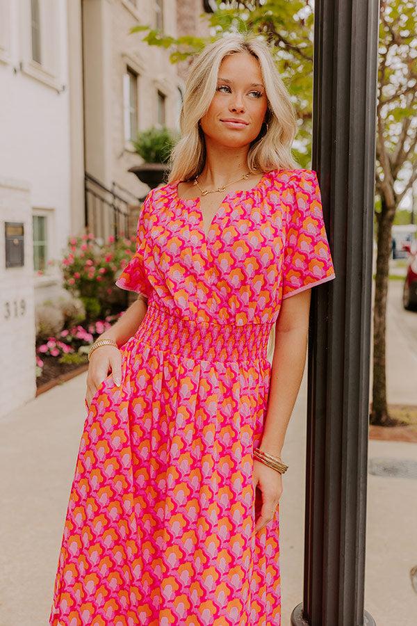 Impressions Santorini Bliss Maxi Dress In Pink