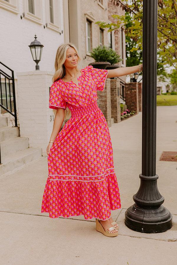impressions Santorini Bliss Maxi Dress in Pink