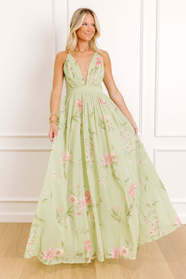 impressions Sauvignon Sweet Floral Maxi Dress