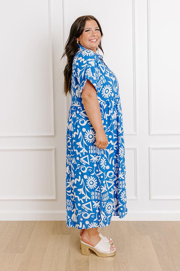 Impressions Seaside Chic Floral Midi Dress Curves