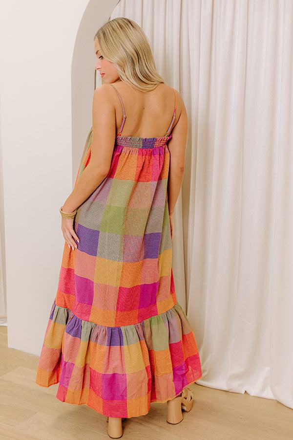 Impressions Sedona Sunsets Color Block Midi Dress