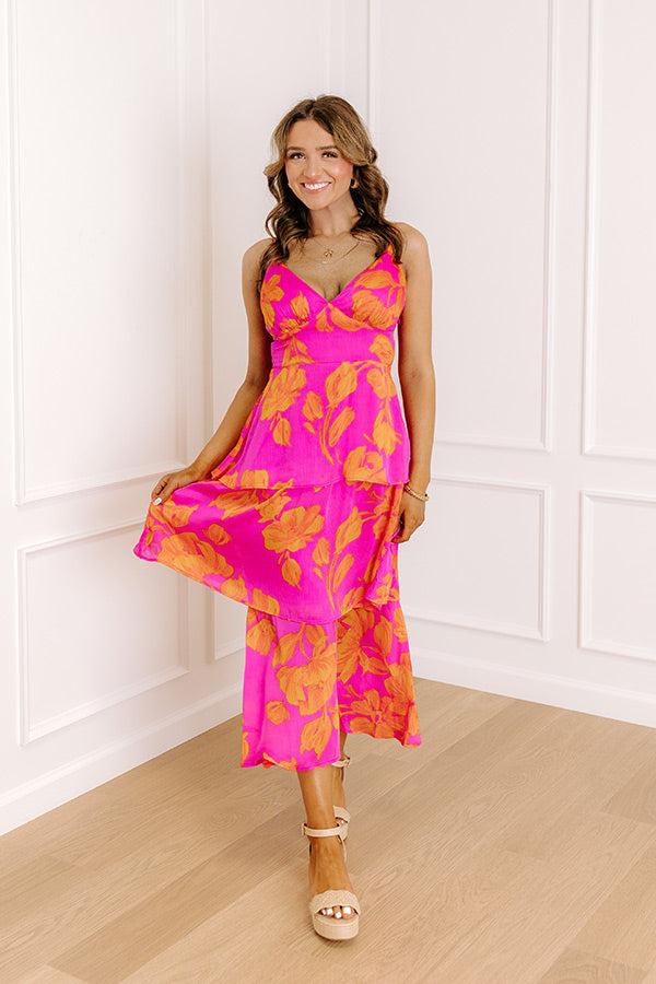 impressions Serene Energy Floral Midi Dress