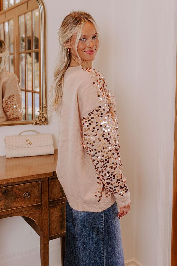 Impressions Shine On Knit Sequin Sweater