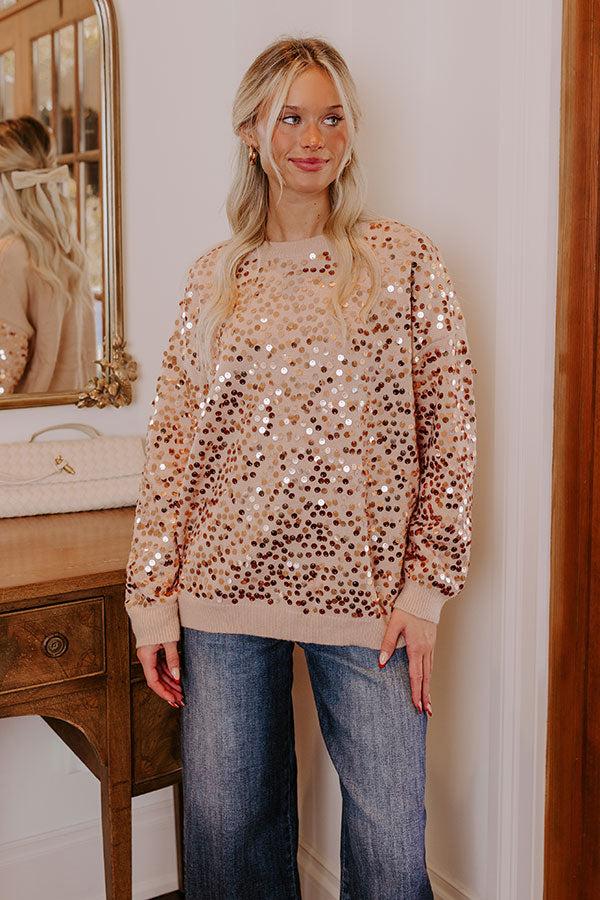 Impressions Shine On Knit Sequin Sweater