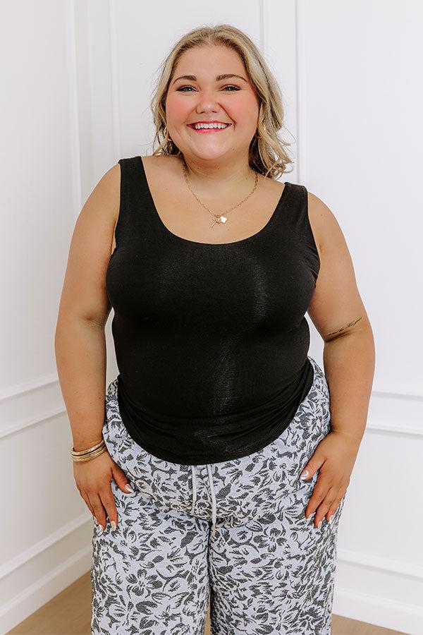 impressions Simply Luxe Tank in Black Curves