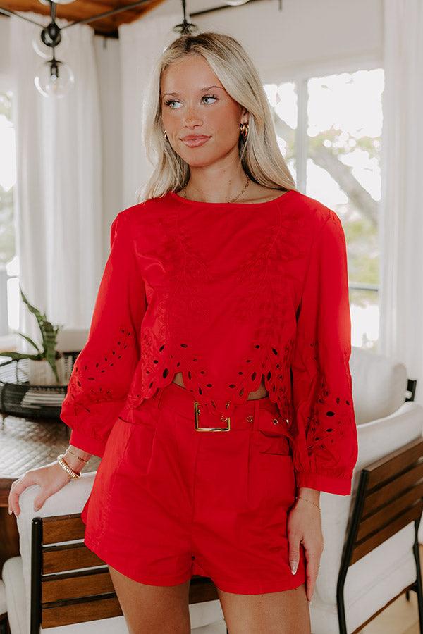 impressions Small Town Parade Embroidered Top