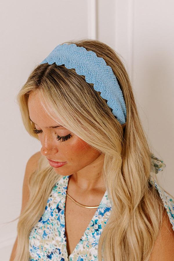 impressions Social Club Woven Headband in Sky Blue