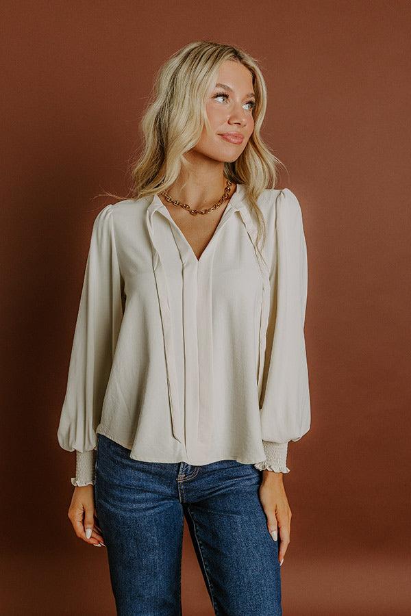 impressions Soho Sophisticate Shift Top in Cream