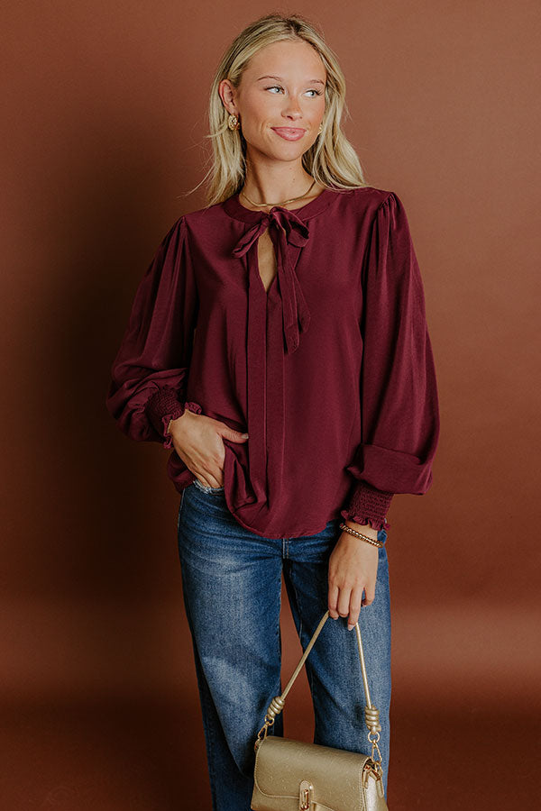 Impressions Soho Sophisticate Shift Top In Merlot