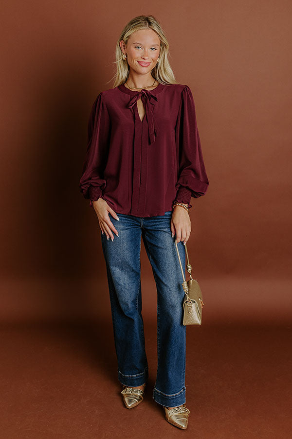 Impressions Soho Sophisticate Shift Top In Merlot