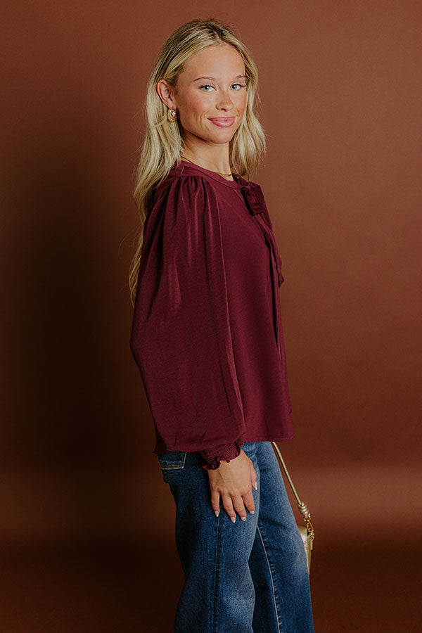 Impressions Soho Sophisticate Shift Top In Merlot