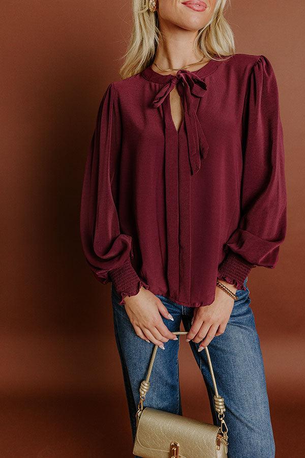 impressions Soho Sophisticate Shift Top in Merlot