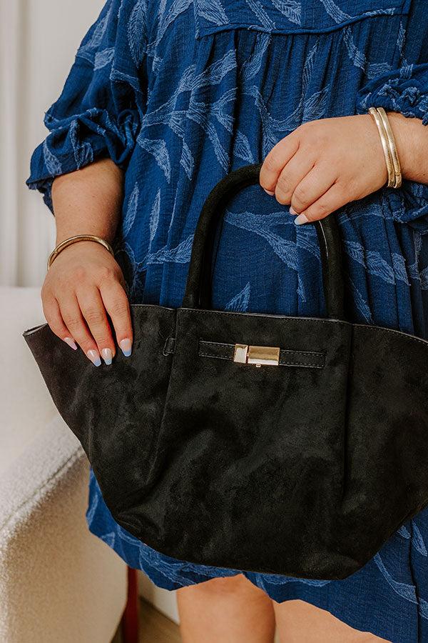 impressions Soho Stroll Faux Suede Tote in Black