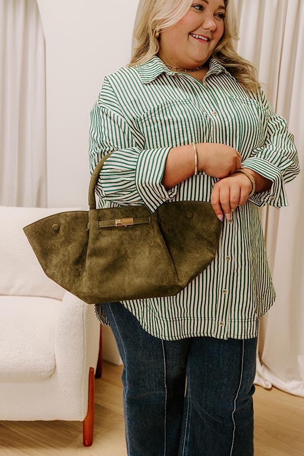 impressions Soho Stroll Faux Suede Tote in Olive