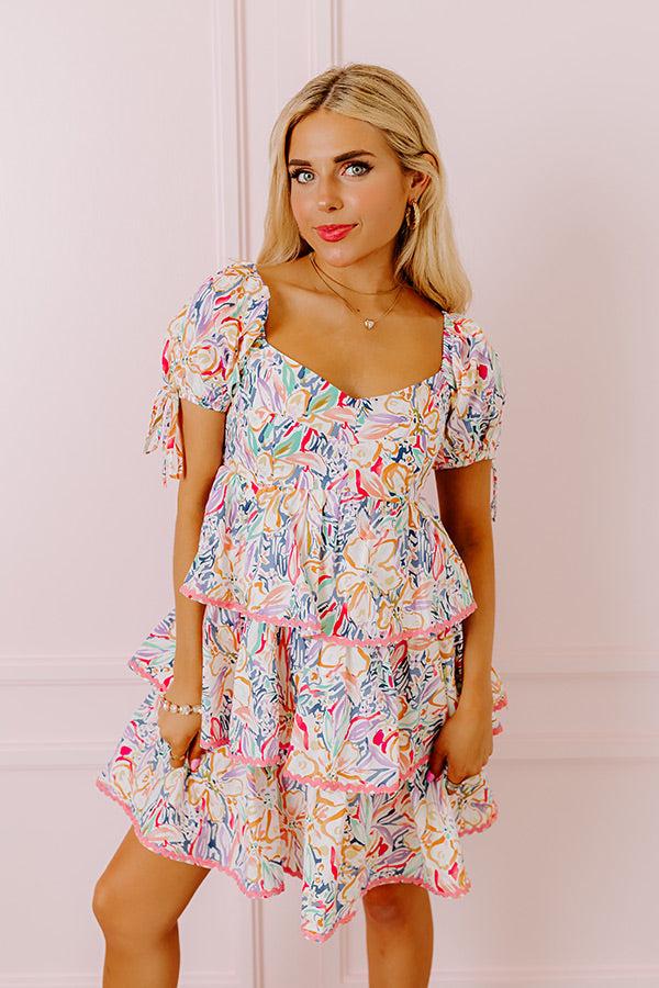 impressions Springtime Chic Tiered Mini Dress
