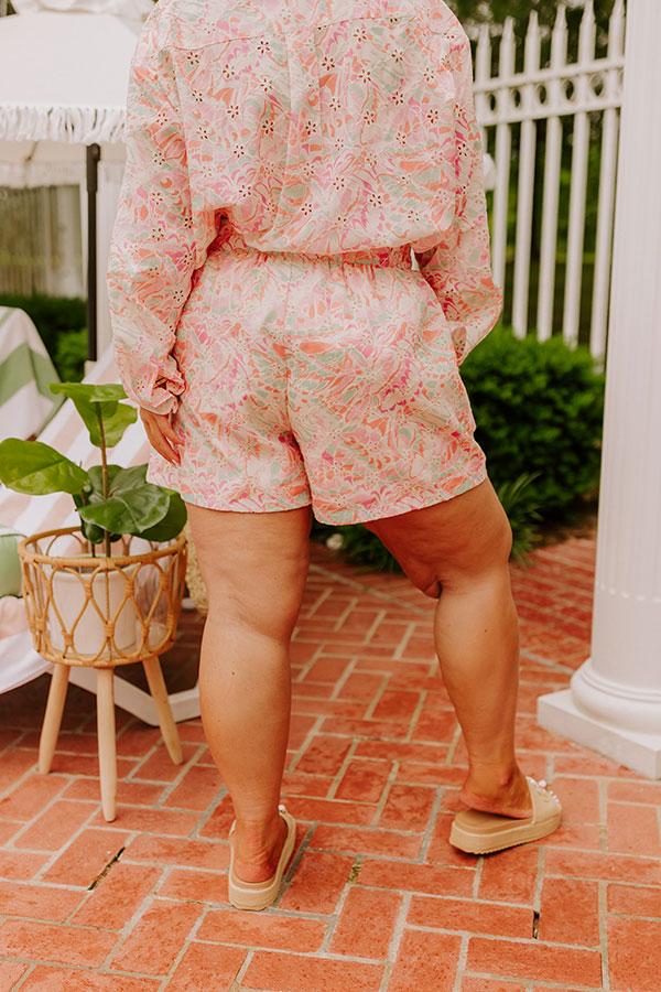 Impressions Summer Mirage Eyelet Shorts Curves