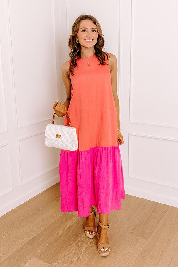 Impressions Sunbeam Stroll Color Block Midi Dress