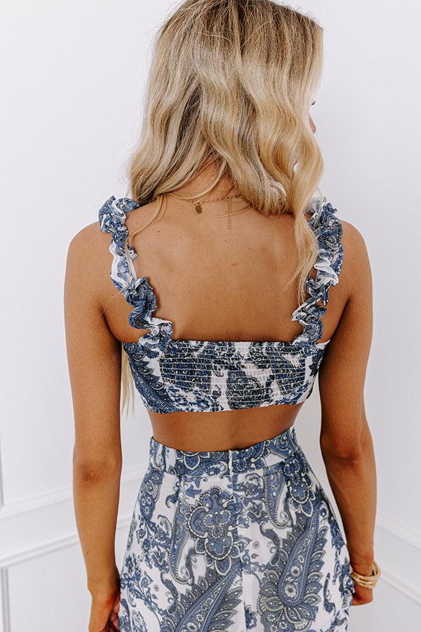 Impressions Sunchaser Chiffon Paisley Crop Top