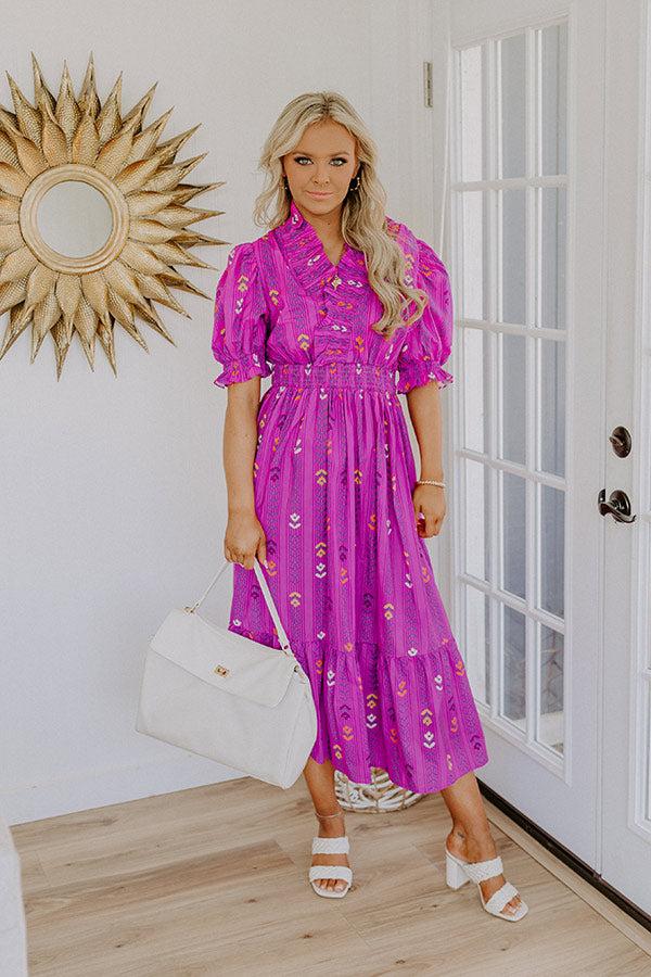impressions Sunday Chic Floral Midi Dress