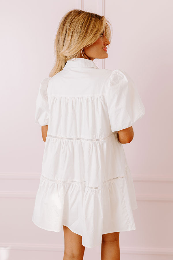 Impressions Sunday Stroll Mini Dress In White