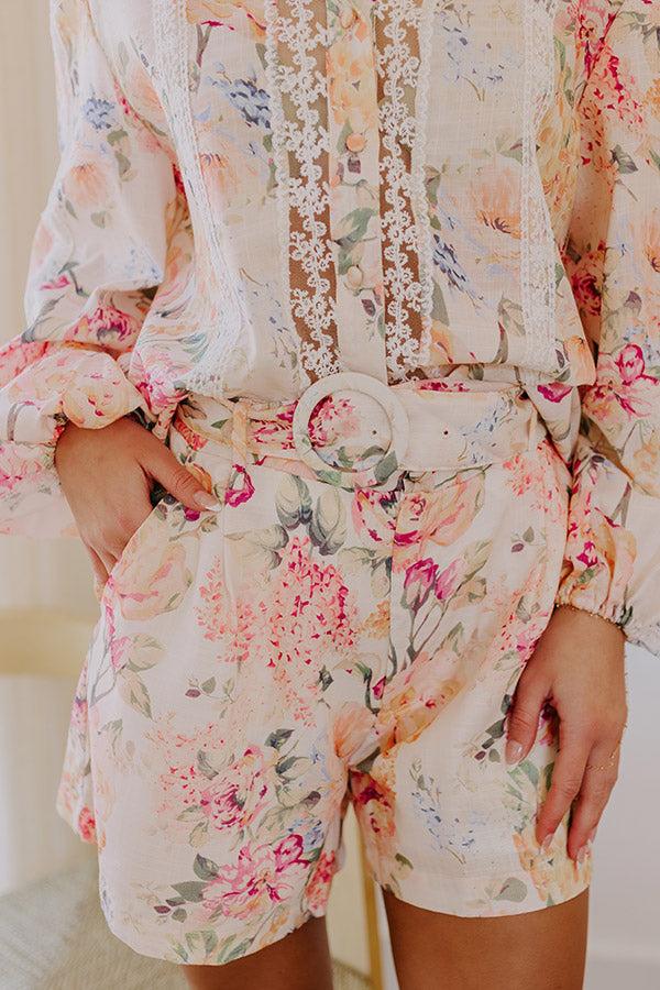 Impressions Sweet Garden Floral High Waist Shorts