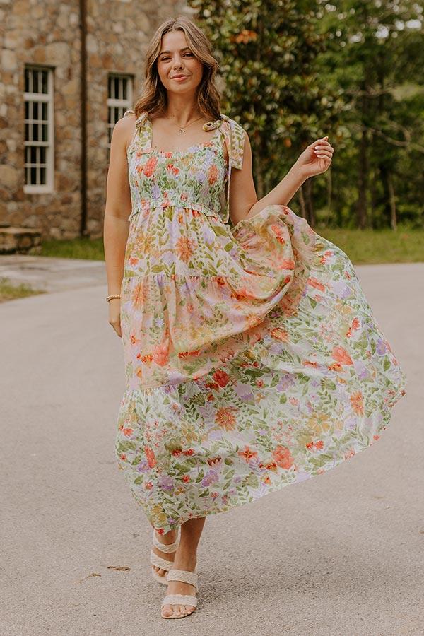 impressions Sweet Moments Floral Tiered Maxi Dress