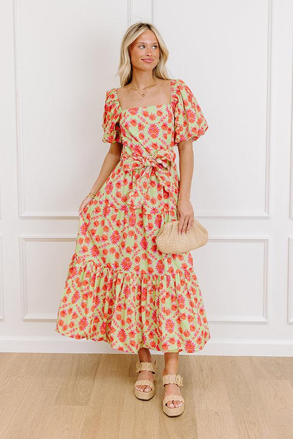 impressions Sweet Skies Floral Midi Dress