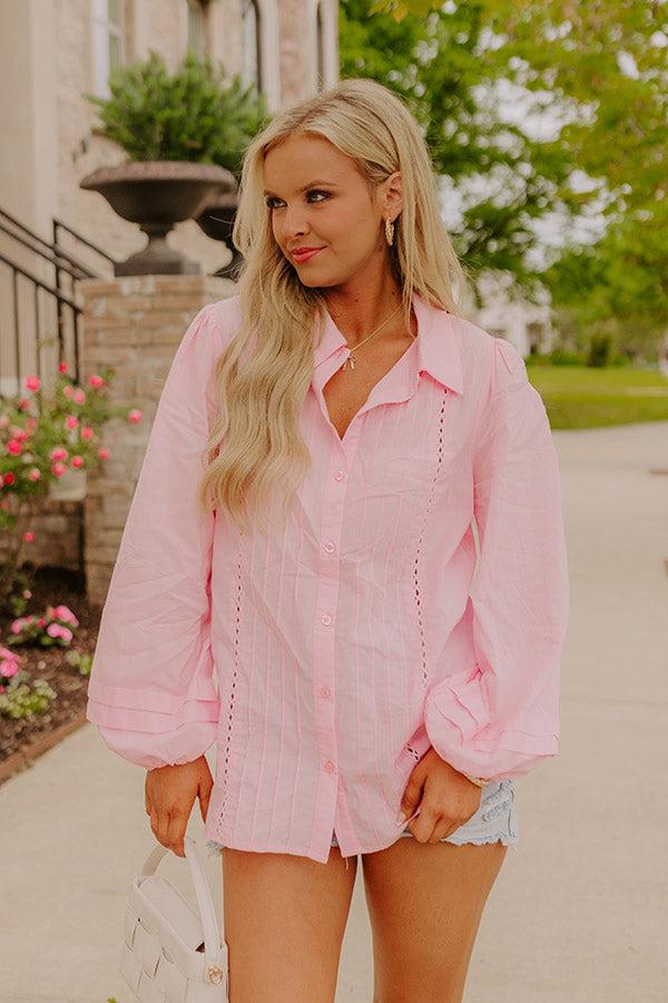 impressions Sweet Smile Button Down Top