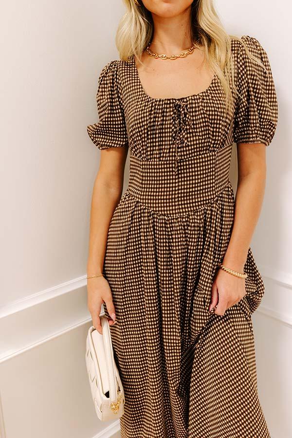 Impressions Sweet Sunset Gingham Midi Dress