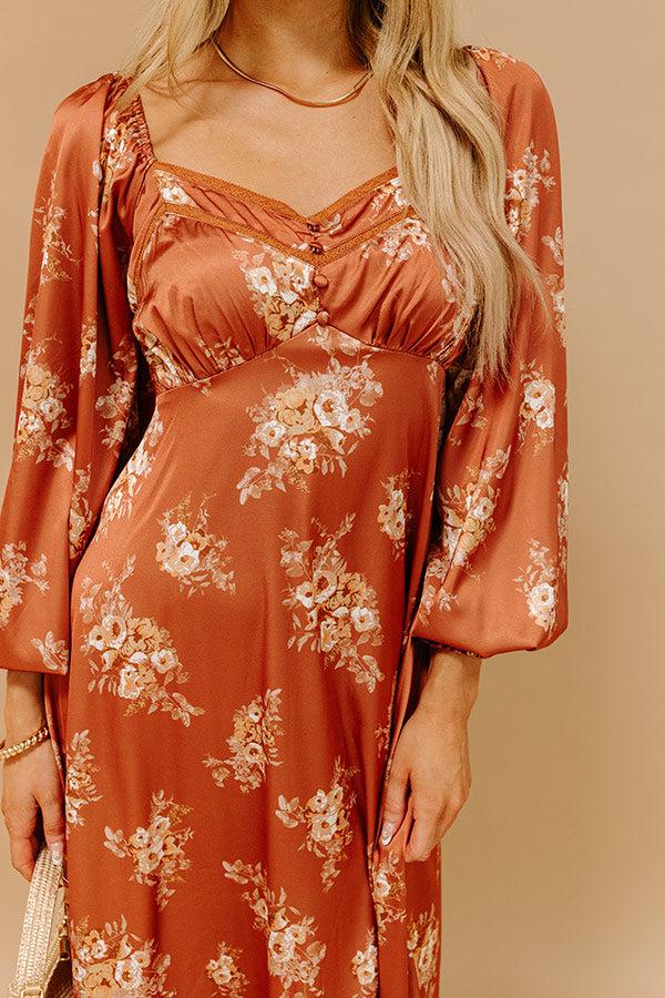 Impressions Sweet Whimsy Floral Satin Midi