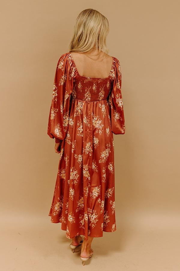 Impressions Sweet Whimsy Floral Satin Midi