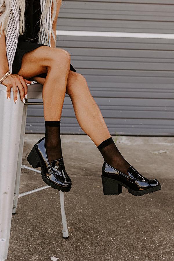Impressions The Amara Patent Heel Loafer In Black