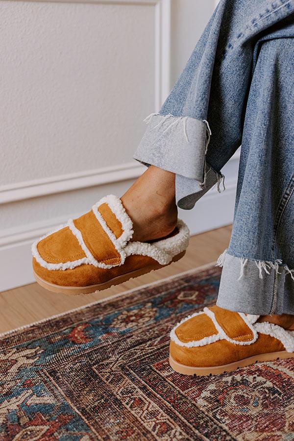 impressions The Anna Faux Suede Slipper in Camel