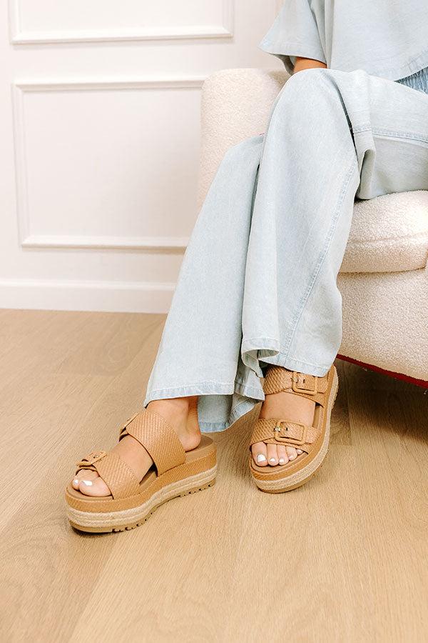 impressions The Ariana Raffia Woven Sandal in Tan