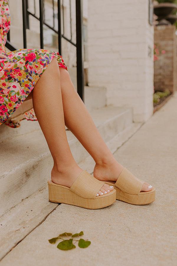 impressions The Arya Raffia Woven Platform Wedge