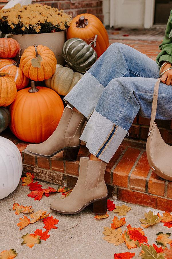 Impressions The Autumn Faux Nubuck Bootie In Taupe