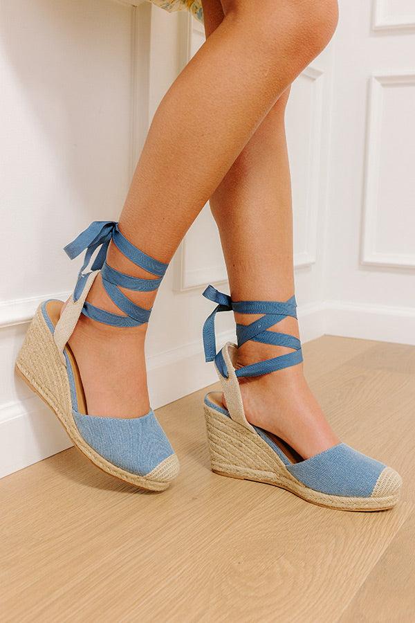 impressions The Brianna Denim Wedge in Medium Wash