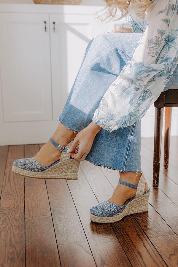 impressions The Carlie Woven Wedge in Airy Blue