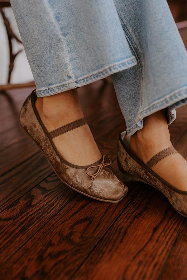 Impressions The Emily Velveteen Flat In Mocha