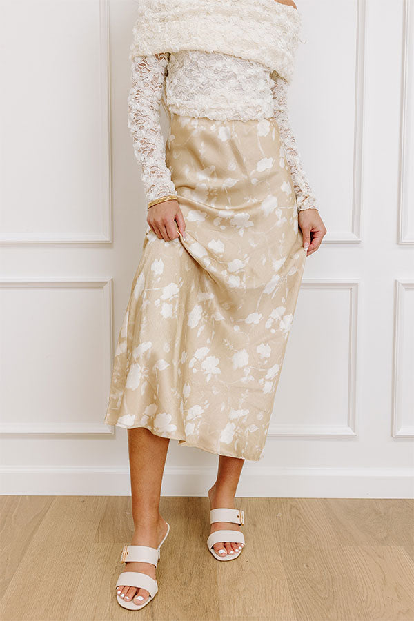 Impressions The Faith High Waist Satin Midi Skirt