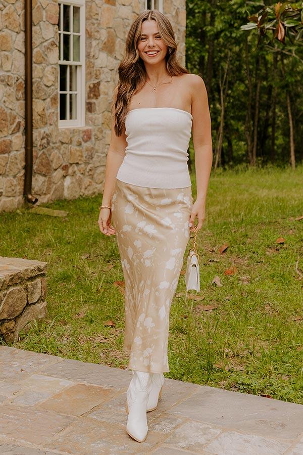 impressions The Faith High Waist Satin Midi Skirt