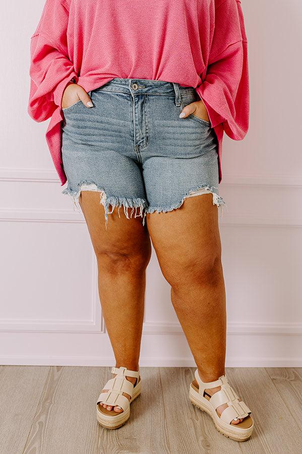 impressions The Hazel Midrise Frayed Shorts Curves