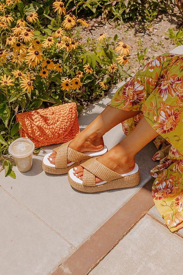 impressions The Josie Raffia Woven Platform Wedge