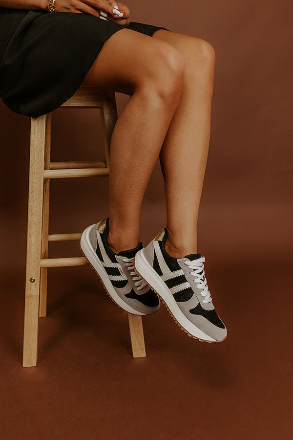 Impressions The Libby Faux Suede Sneaker In Black