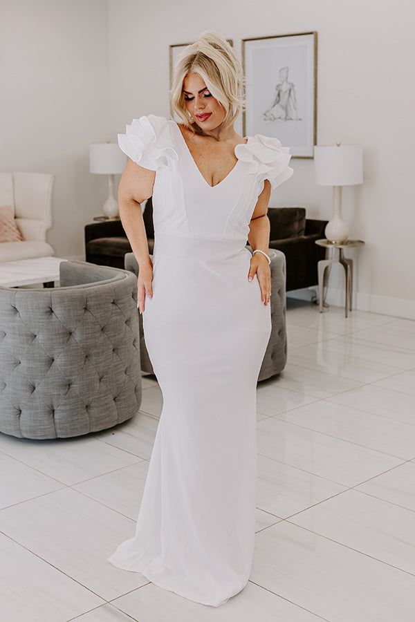impressions The Lindsey Ruffle Maxi Dress Curves