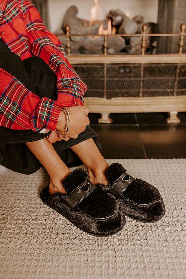 impressions The Luna Plush Slipper in Black
