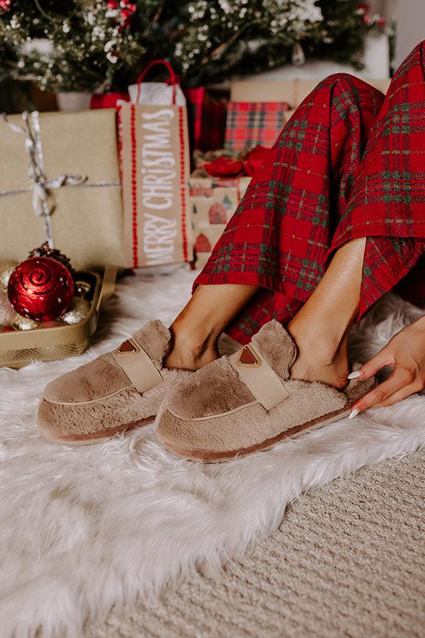 impressions The Luna Plush Slipper in Taupe