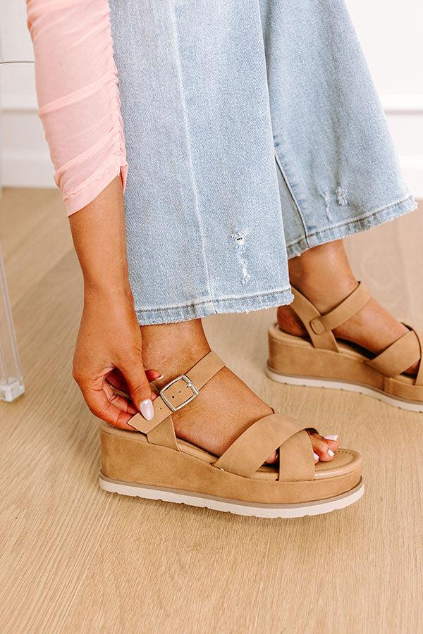 Impressions The Madison Faux Nubuck Wedge In Tan