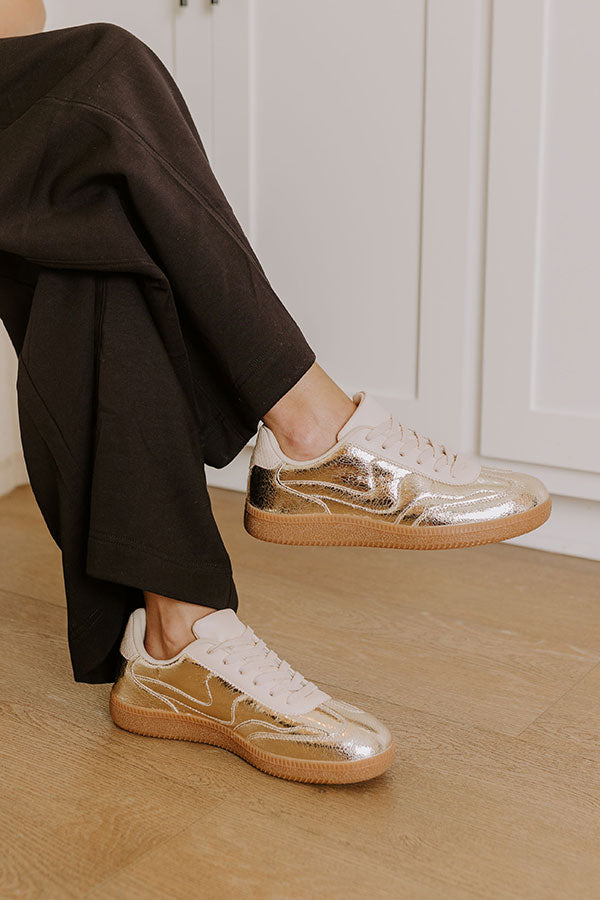Impressions The Miley Metallic Sneaker In Gold